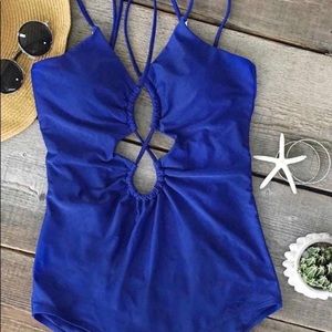 Cupshe One-Piece Royal Blue Swim Suit